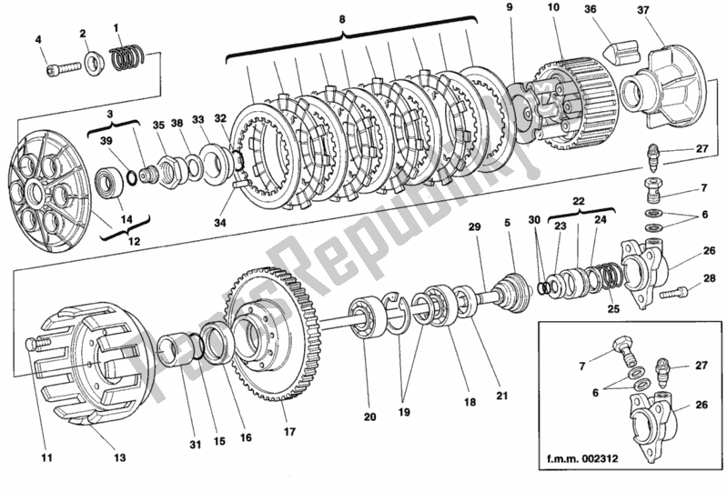 All parts for the Clutch of the Ducati Supersport 900 SS USA 1991